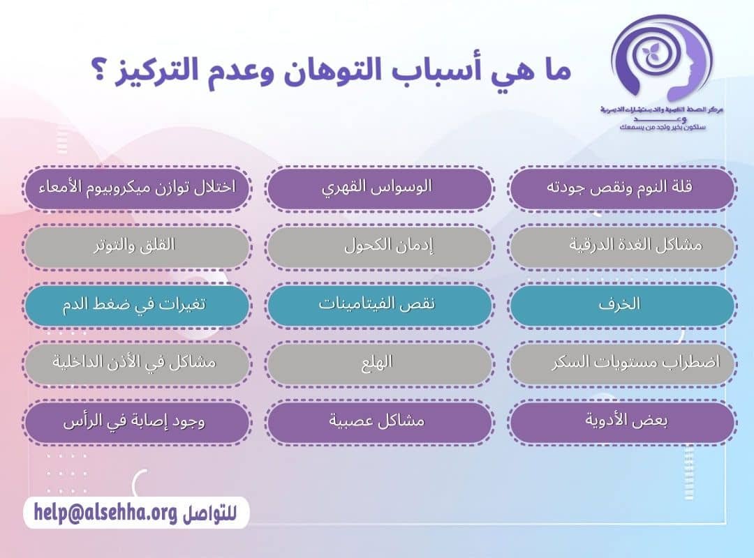 ما هي أسباب التوهان وعدم التركيز ؟